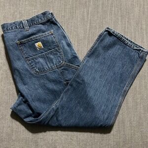 Carhartt Loose Fit Carpenter Jeans Mens 40x30 Blue Denim Work Pants BD4941-M
